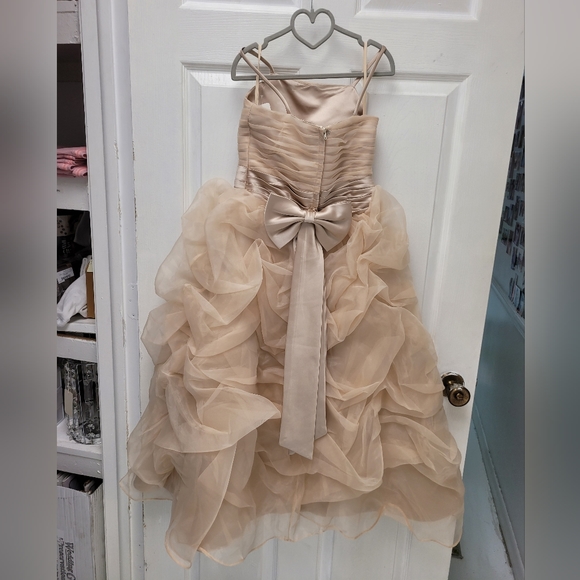 COPY - Champagne flower girl dress size 8/10 - Picture 3 of 4